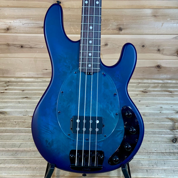 Sterling by Music Man StingRay Ray34 Flame Maple Electric Bass Neptune Blue