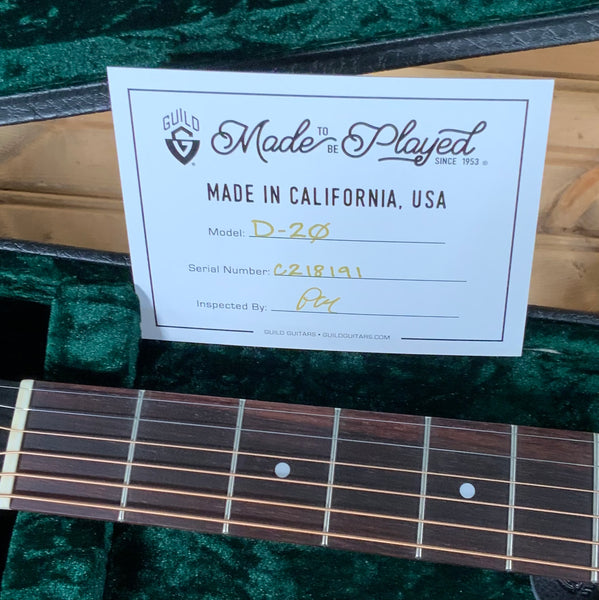 Guild D-20 Acoustic Guitar - Vintage Sunburst Satin