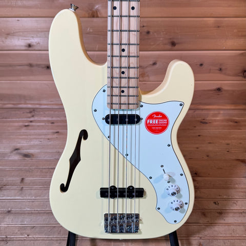 Squier Paranormal Precision Bass Thinline SJ Electric Bass Guitar - Vintage White