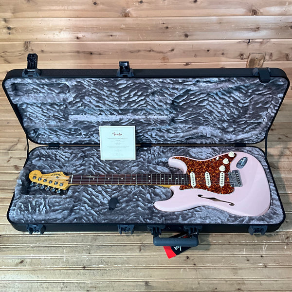 Fender Limited Edition American Professional II Stratocaster Thinline Electric Guitar - Transparent Shell Pink