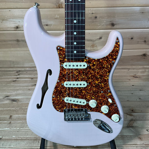 Fender Limited Edition American Professional II Stratocaster Thinline Electric Guitar - Transparent Shell Pink