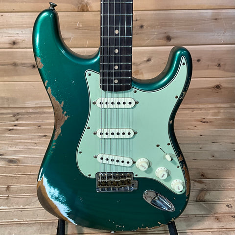 Fender Custom Shop Limited Edition 1964 L-Series Stratocaster Heavy Relic Electric Guitar - Aged Sherwood Green Metallic
