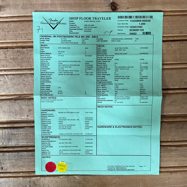 Fender Custom Shop Postmodern Telecaster Journeyman Relic Electric Guitar - Aged Black