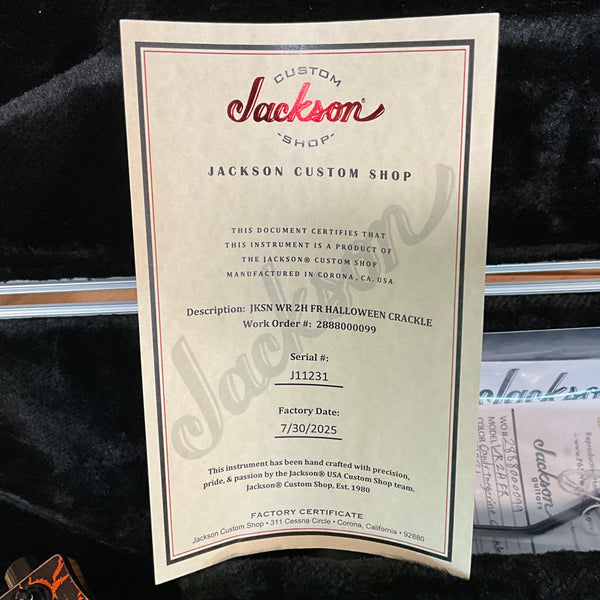 Jackson Custom Shop Special Edition Warrior Electric Guitar - Halloween Crackle