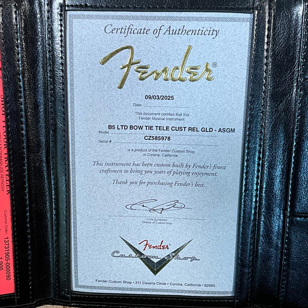 Fender Custom Shop Limited Edition Bow Tie Telecaster Cusom Relic Electric Guitar - Aged Sage Green Metallic