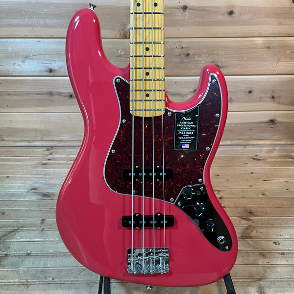 Fender American Professional Classic Jazz Electric Bass - Faded Dakota Red
