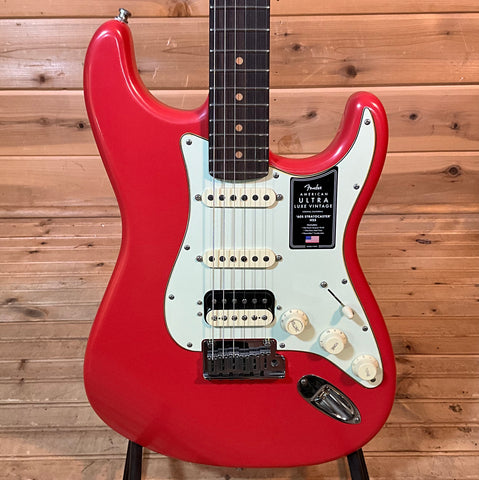 Fender American Ultra Luxe Vintage 60s Stratocaster HSS Electric Guitar - Fiesta Red