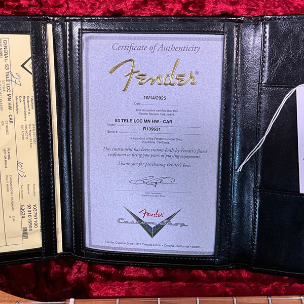 Fender Custom Shop 1953 Telecaster Lush Closet Classic Electric Guitar - Candy Apple Red