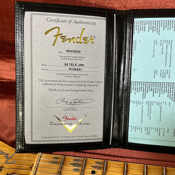 Fender Custom Shop 1954 Telecaster Electric Guitar - Aged Nocaster Blonde