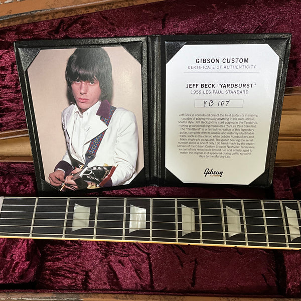 Gibson Jeff Beck "Yardburst" 59 Les Paul Standard Electric Guitar - Dark Cherry Sunburst