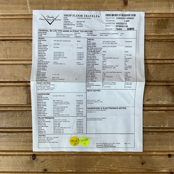 Fender Custom Shop 70th Anniversary 1954 Stratocaster Time Capsule Package - Wide-Fade 2-Color Sunburst