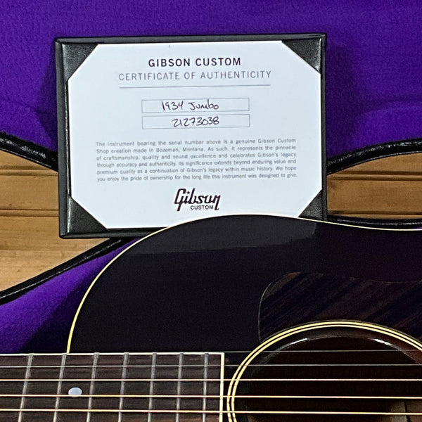 Gibson Custom Shop 1934 Jumbo Acoustic Guitar - Vintage Sunburst