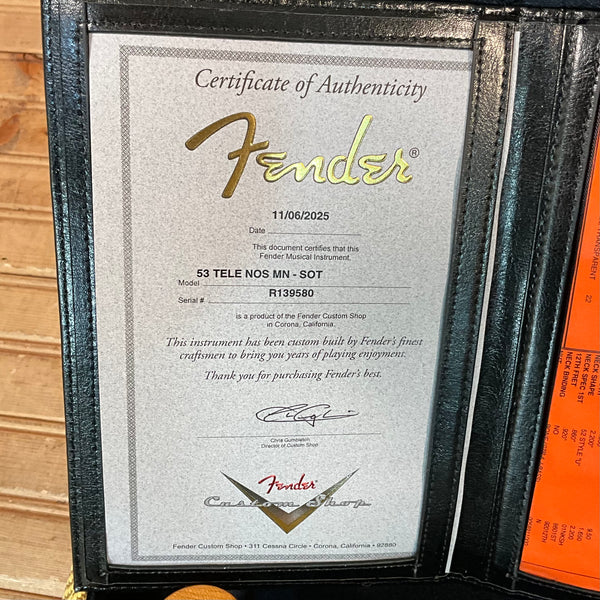 Fender Custom Shop 1953 Telecaster Electric Guitar - Sunset Orange Transparent