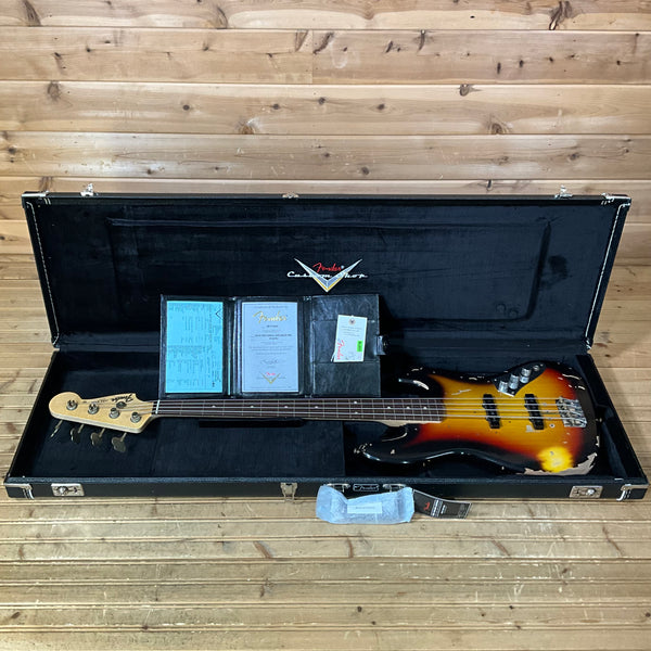 Fender Custom Shop Jaco Pastorius Tribute Fretless Electric Bass - 3-Color Sunburst