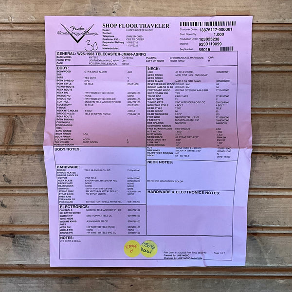 Fender Custom Shop 1963 Telecaster Journeyman Relic Electric Guitar - Aged Surf Green