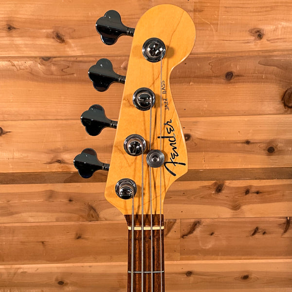 Fender 1998 American Deluxe Jazz Electric Bass Guitar USED - Teal Green Transparent