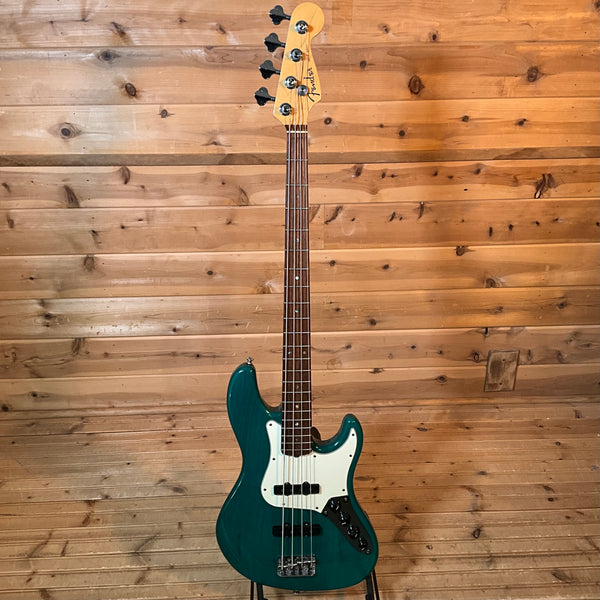 Fender 1998 American Deluxe Jazz Electric Bass Guitar USED - Teal Green Transparent