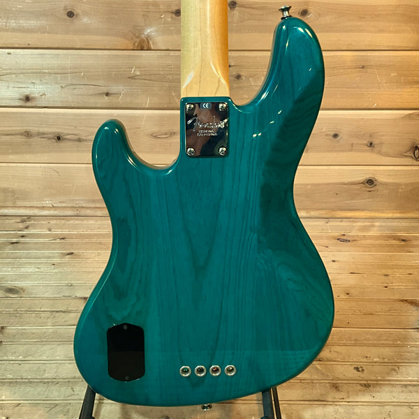 Fender 1998 American Deluxe Jazz Electric Bass Guitar USED - Teal Green Transparent