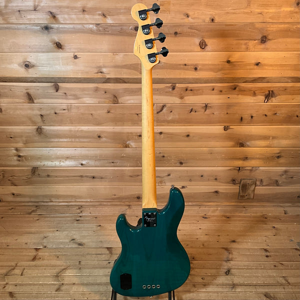 Fender 1998 American Deluxe Jazz Electric Bass Guitar USED - Teal Green Transparent