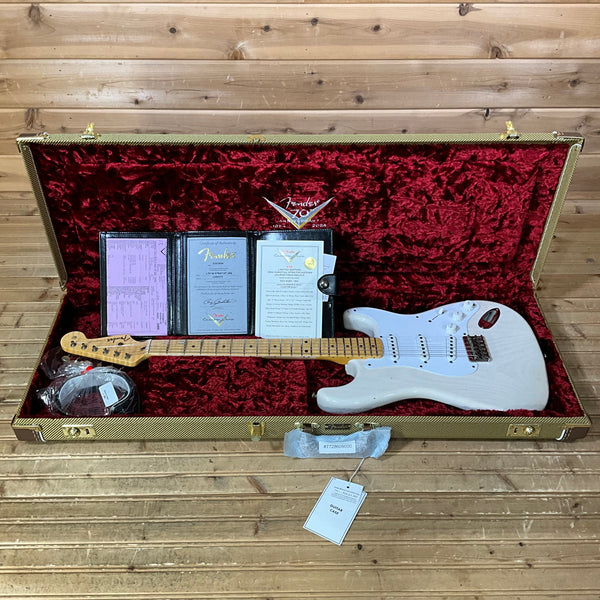 Fender Custom Shop LTD 1954 Stratocaster Hardtail Journeyman Relic Electric Guitar - Aged White Blonde