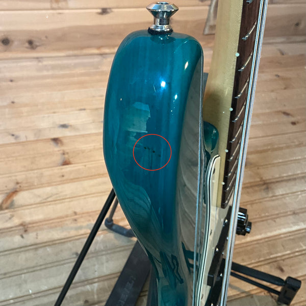 Fender 1998 American Deluxe Jazz Electric Bass Guitar USED - Teal Green Transparent