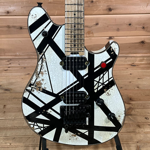EVH Custom Shop Special Edition Wolfgang Relic Electric Guitar - White/Black Stripes