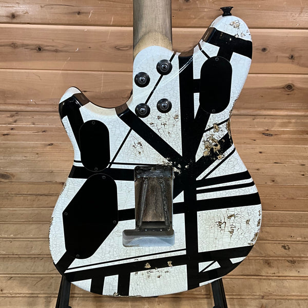 EVH Custom Shop Special Edition Wolfgang Relic Electric Guitar - White/Black Stripes
