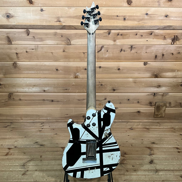 EVH Custom Shop Special Edition Wolfgang Relic Electric Guitar - White/Black Stripes