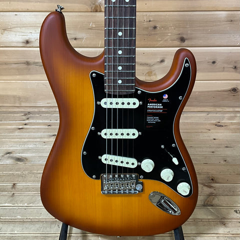 Fender Limited Edition American Performer Timber Stratocaster Electric Guitar - Honey Burst