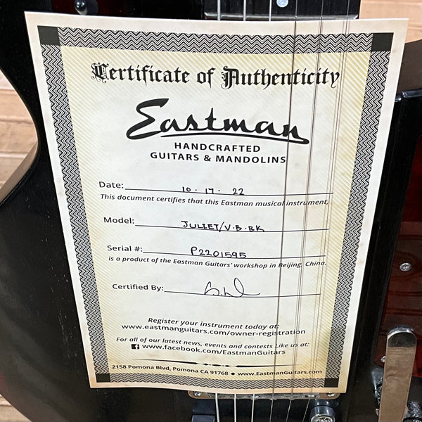 Eastman Juliet/v w/ Bigsby Electric Guitar - Antique Black