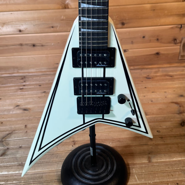 Jackson JS Series RR Minion JS1XM Electric Guitar - Snow White with Black Pin Stripes