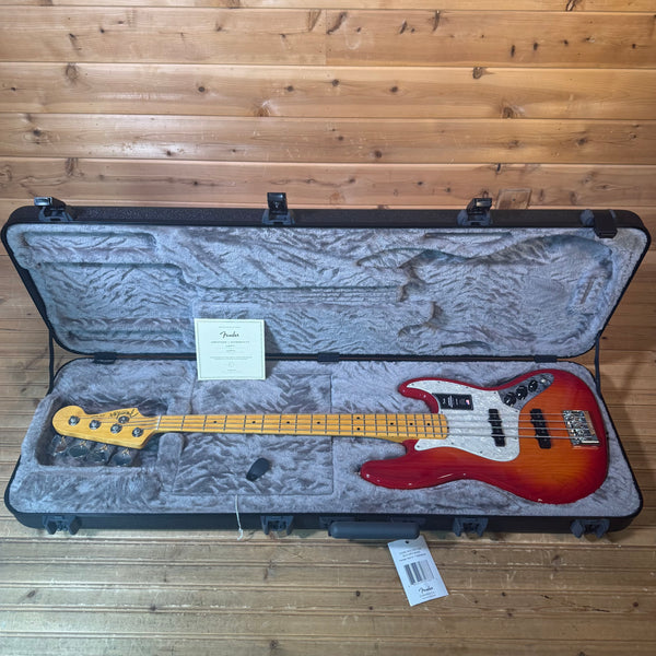 Fender American Professional Jazz Electric Bass Guitar - Aged Cherry Burst