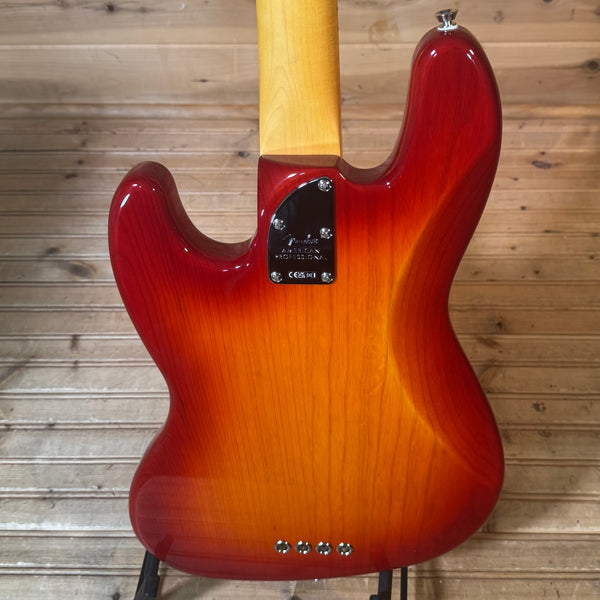 Fender American Professional Jazz Electric Bass Guitar - Aged Cherry Burst