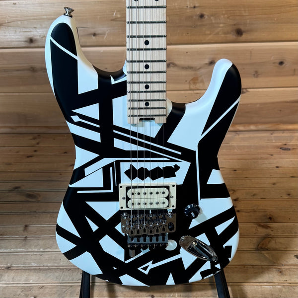 EVH Striped Series Shapes Electric Guitar - Black and White