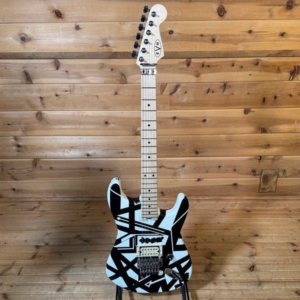 EVH Striped Series Shapes Electric Guitar - Black and White