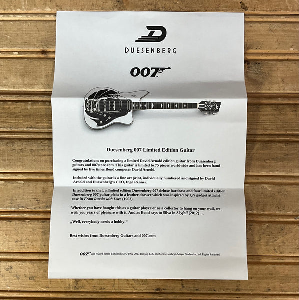 Duesenberg Limited Edition Alliance Series James Bond 007 Electric Guitar - Gunbarrel Graphic