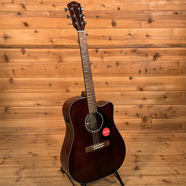 Fender CD-60SCE Dreadnought Acoustic Guitar - All Mahogany
