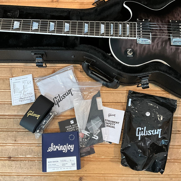 Gibson Mark Morton Les Paul Modern Quilt Electric Guitar - Translucent Ebony Burst Stain