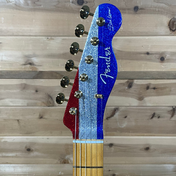 Fender Buck Owens Telecaster Electric Guitar - Red, Silver, and Blue Sparkle