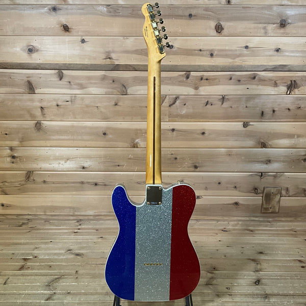 Fender Buck Owens Telecaster Electric Guitar - Red, Silver, and Blue Sparkle