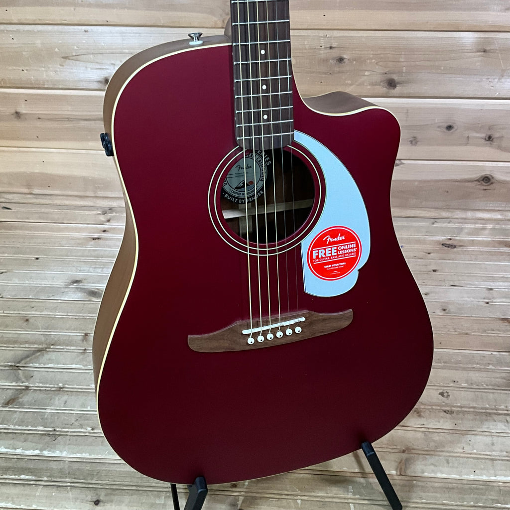 Fender Redondo Player Acoustic Guitar - Candy Apple Red - Huber Breese Music