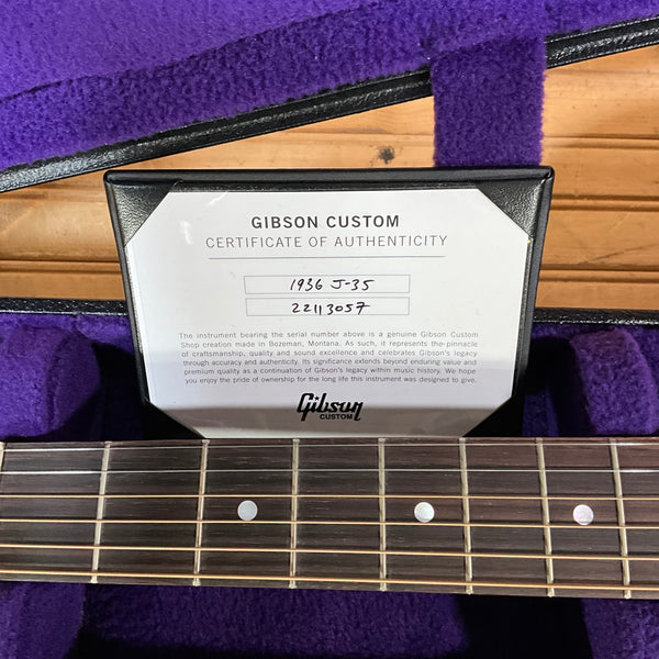 Gibson Custom 1936 J-35 Acoustic Guitar - Vintage Sunburst