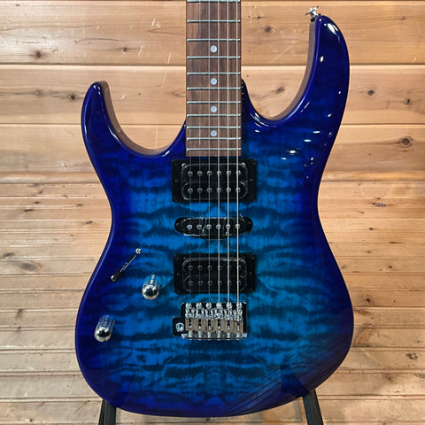 Ibanez Gio GRX70QAL Left Handed Electric Guitar - Transparent Blue Burst