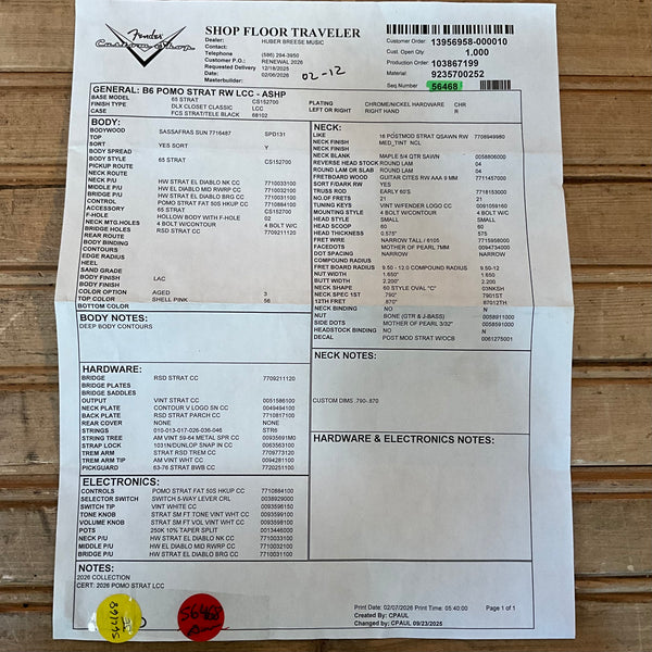 Fender Custom Shop 1965 Postmodern Stratocaster Electric Guitar - Shell Pink