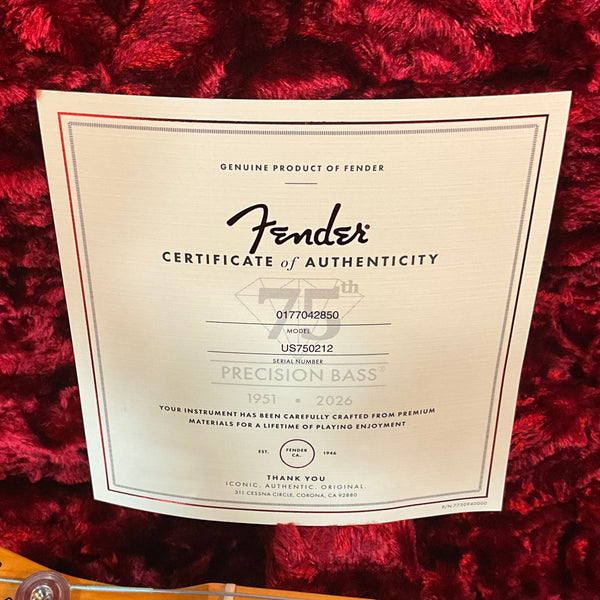 Fender 75th Anniversary American Vintage II 1951 Precision Electric- Butterscotch Blonde