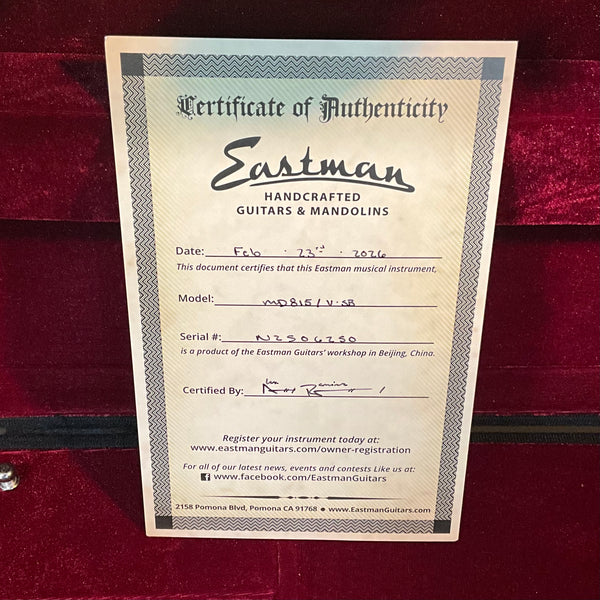 Eastman MD815/V-SB Mandolin - Antique Sunburst