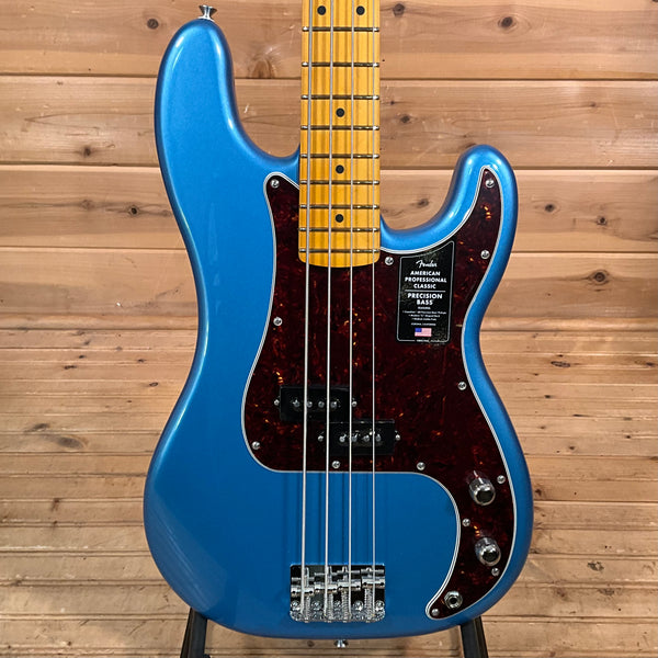 Fender American Professional Classic Precision Electric Bass Guitar - Faded Lake Placid Blue