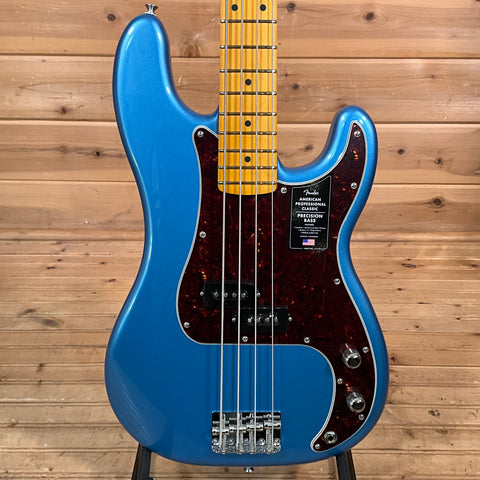 Fender American Professional Classic Precision Electric Bass Guitar - Faded Lake Placid Blue