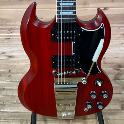 Gibson SG Standard '61 Maestro Vibrola Faded Electric Guitar - Vintage Cherry Satin