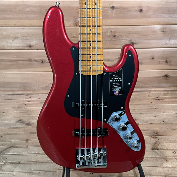 Fender American Ultra II Jazz Bass V Electric Bass Guitar - Sinister Red